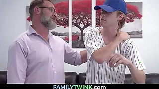 Dad Massages son after Baseball Game - FAMILYTWINK.com